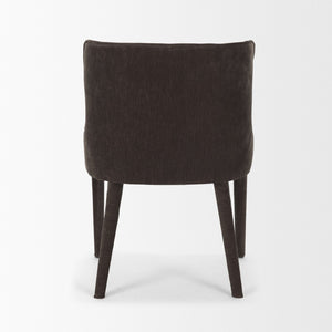 Mercana Nolan Elegant Chenille Dining Chair - Sculptural Comfort, Versatile Design, No Assembly Required Charcoal Fabric | Wrapped Fabric Legs 71252