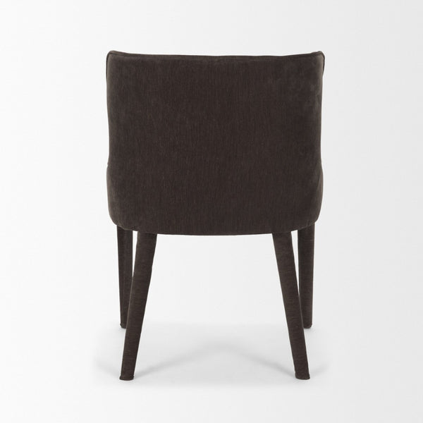 Mercana Nolan Elegant Chenille Dining Chair - Sculptural Comfort, Versatile Design, No Assembly Required Charcoal Fabric | Wrapped Fabric Legs 71252