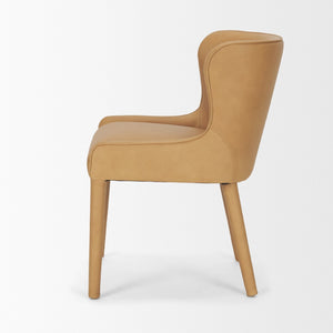Mercana Nolan Slope Dining Chair - Sculptural Full-Grain Leather with Solid Wood Frame for Timeless Elegance 71253