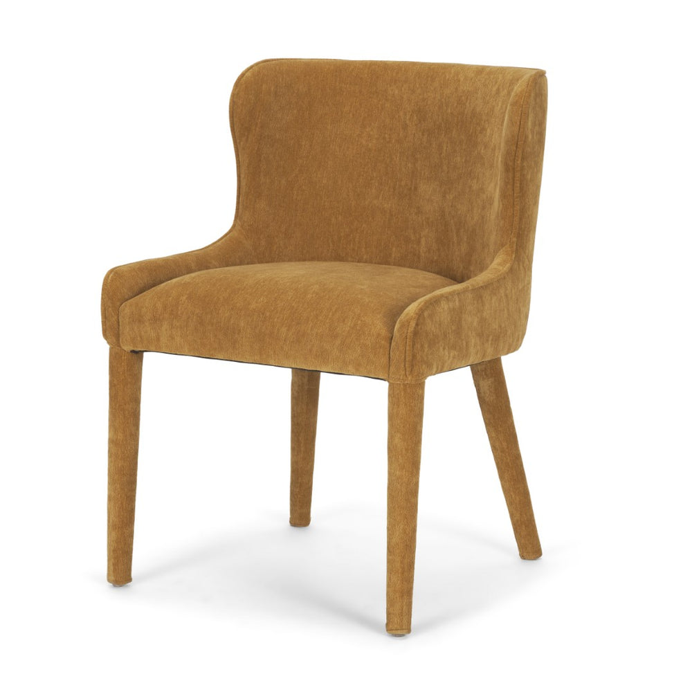 Mercana Nolan Elegant Chenille Dining Chair - Sculptural Comfort, Versatile Design, No Assembly Required Rust Fabric | Wrapped Fabric Legs 71254