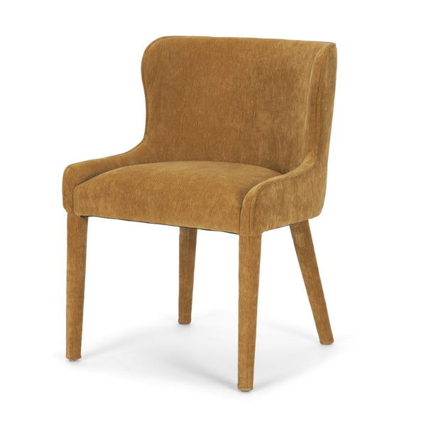 Mercana Nolan Elegant Chenille Dining Chair - Sculptural Comfort, Versatile Design, No Assembly Required Rust Fabric | Wrapped Fabric Legs 71254