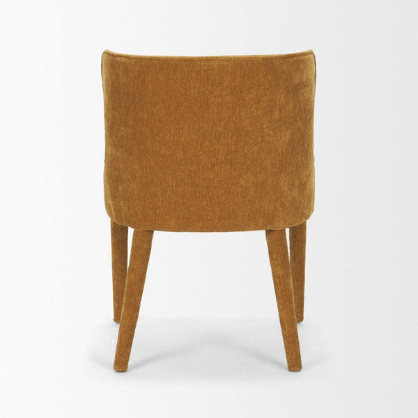 Mercana Nolan Elegant Chenille Dining Chair - Sculptural Comfort, Versatile Design, No Assembly Required Rust Fabric | Wrapped Fabric Legs 71254