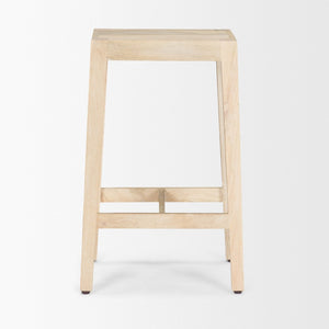 Mercana Colony Modern Farmhouse Stool - Solid Mango Wood Design for Kitchen Islands & Casual Dining Spaces Light Brown | Counter 71131