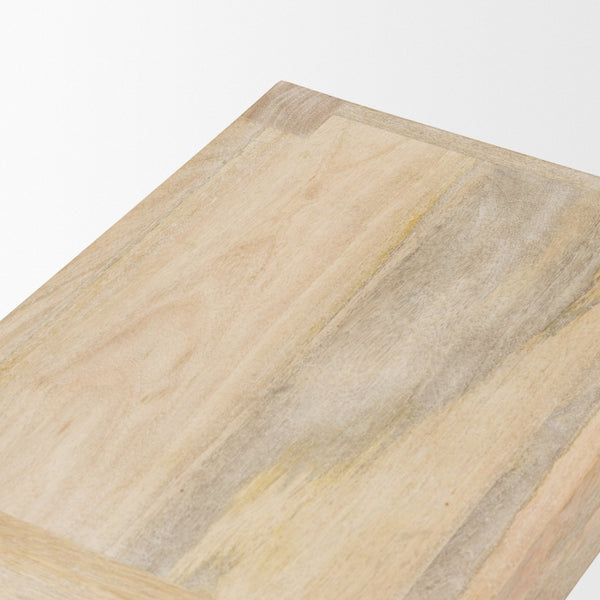 Mercana Colony Modern Farmhouse Stool - Solid Mango Wood Design for Kitchen Islands & Casual Dining Spaces Light Brown | Counter 71131