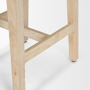 Mercana Colony Modern Farmhouse Stool - Solid Mango Wood Design for Kitchen Islands & Casual Dining Spaces Light Brown | Counter 71131