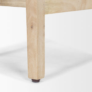 Mercana Colony Modern Farmhouse Stool - Solid Mango Wood Design for Kitchen Islands & Casual Dining Spaces Light Brown | Counter 71131