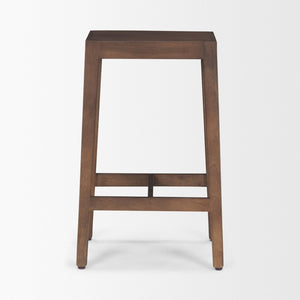 Mercana Colony Solid Wood Stool - Elegant Design for Kitchen, Bar, and Dining Areas with Compact Comfort Medium Dark Brown | Counter 71132