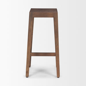 Mercana Colony Solid Wood Stool - Elegant Design for Kitchen, Bar, and Dining Areas with Compact Comfort Medium Dark Brown | Counter 71132