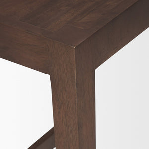 Mercana Colony Solid Wood Stool - Elegant Design for Kitchen, Bar, and Dining Areas with Compact Comfort Medium Dark Brown | Counter 71132