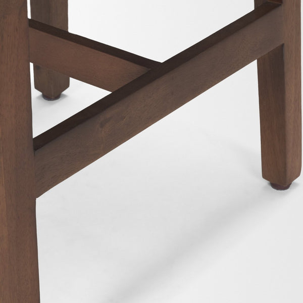 Mercana Colony Solid Wood Stool - Elegant Design for Kitchen, Bar, and Dining Areas with Compact Comfort Medium Dark Brown | Counter 71132