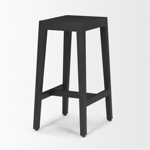 Mercana Colony Solid Wood Stool - Elegant Design for Kitchen, Bar, and Dining Areas with Compact Comfort Black Brown | Counter 71133