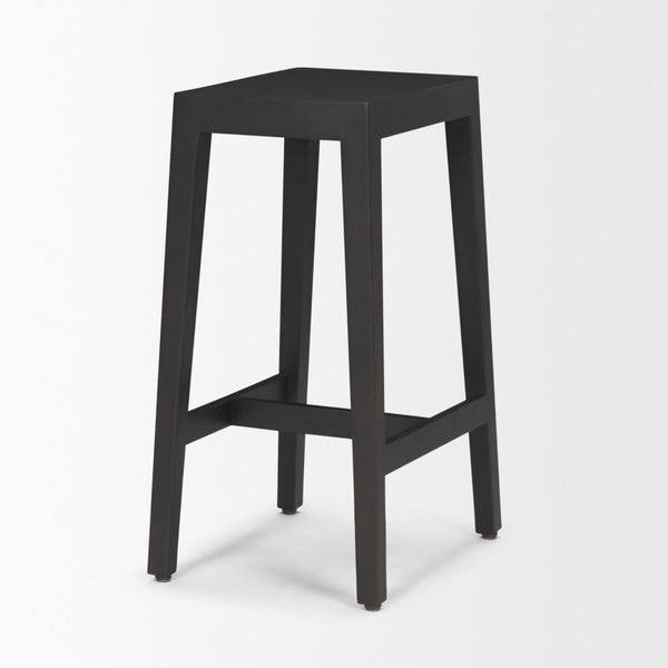 Mercana Colony Solid Wood Stool - Elegant Design for Kitchen, Bar, and Dining Areas with Compact Comfort Black Brown | Counter 71133