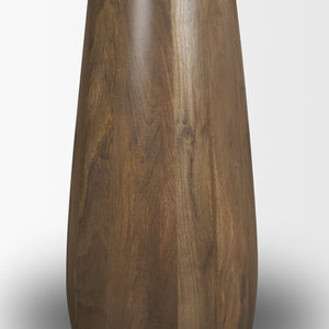 Mercana Allyson Round Bistro Table with Elegant Pink Marble Top and Solid Brown Wood Base for Cozy Dining 71134-AB