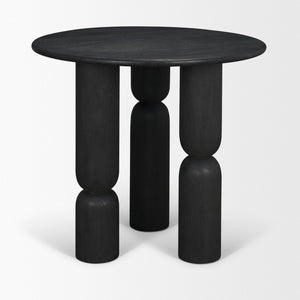 Mercana Sonel Foyer Table - Sculptural Acacia Wood Pedestal with Geometric Elegance for Modern Spaces Matte Black | Wood 71138-AB