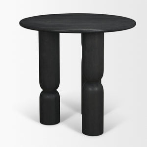 Mercana Sonel Foyer Table - Sculptural Acacia Wood Pedestal with Geometric Elegance for Modern Spaces Matte Black | Wood 71138-AB