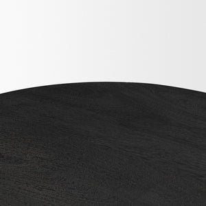 Mercana Sonel Foyer Table - Sculptural Acacia Wood Pedestal with Geometric Elegance for Modern Spaces Matte Black | Wood 71138-AB