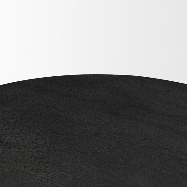 Mercana Sonel Foyer Table - Sculptural Acacia Wood Pedestal with Geometric Elegance for Modern Spaces Matte Black | Wood 71138-AB