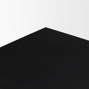 Mercana Grier 36" Solid Mango Wood Accent Cabinet with Woven Cane Doors for Stylish Storage Solutions Black Wood | Black Cane | Brass 71141