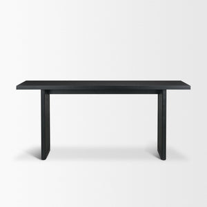 Mercana Grier Console Table: Stylish Solid Wood with Cane Panels for Modern and Rustic Living Spaces Black Wood | Black Cane 71142