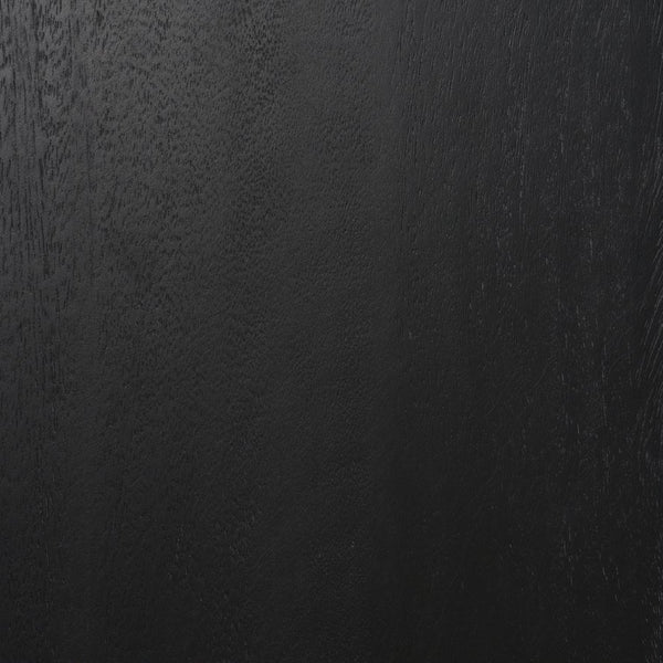 Mercana Grier 60" Solid Mango Wood Office Desk with Elegant Cane Drawer Fronts for Stylish Workspaces Black Wood | Black Cane | Brass 71145