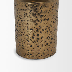 Mercana Akira Hammered Gold Metal Pillar Candle Holder - Elegant Home Décor Accent for Warm Ambiance Antique Gold | Large 71149