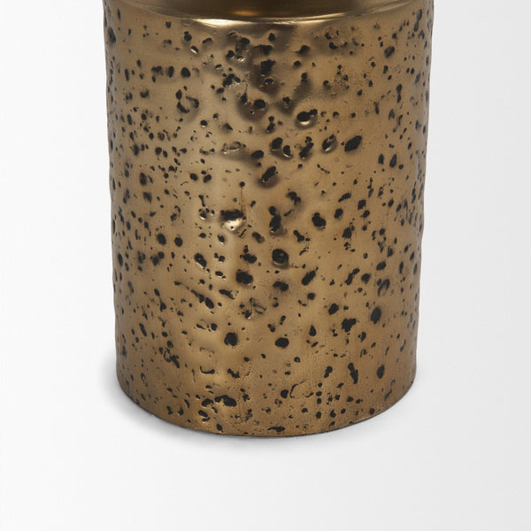 Mercana Akira Hammered Gold Metal Pillar Candle Holder - Elegant Home Décor Accent for Warm Ambiance Antique Gold | Large 71149