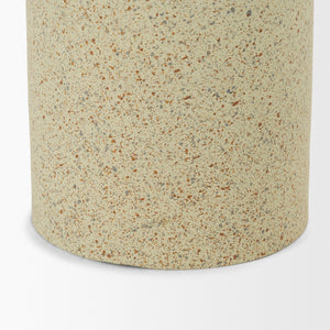 Mercana Akira Small Textured Metal Pillar Candle Holder – Elevate Your Space with Modern Organic Design Beige | Small 71150