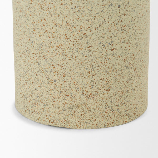 Mercana Akira Small Textured Metal Pillar Candle Holder – Elevate Your Space with Modern Organic Design Beige | Small 71150