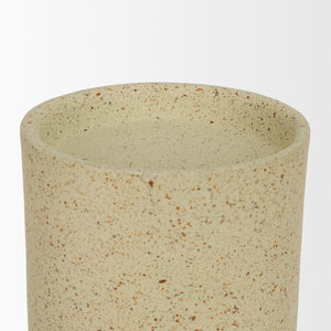 Mercana Akira Small Textured Metal Pillar Candle Holder – Elevate Your Space with Modern Organic Design Beige | Large 71151