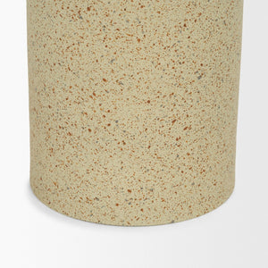 Mercana Akira Small Textured Metal Pillar Candle Holder – Elevate Your Space with Modern Organic Design Beige | Large 71151