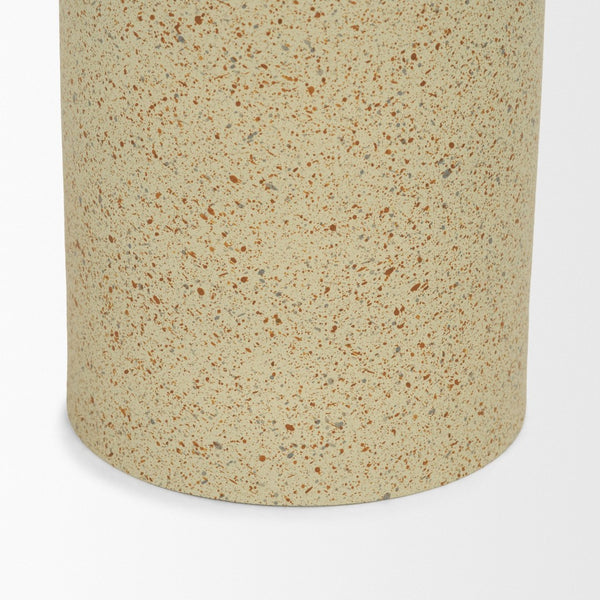 Mercana Akira Small Textured Metal Pillar Candle Holder – Elevate Your Space with Modern Organic Design Beige | Large 71151