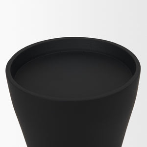 Mercana Odilia Sculptural Geometric Metal Pillar Candle Holder for Modern Decor - Elegant Centerpiece Display Matte Black | Large 71153