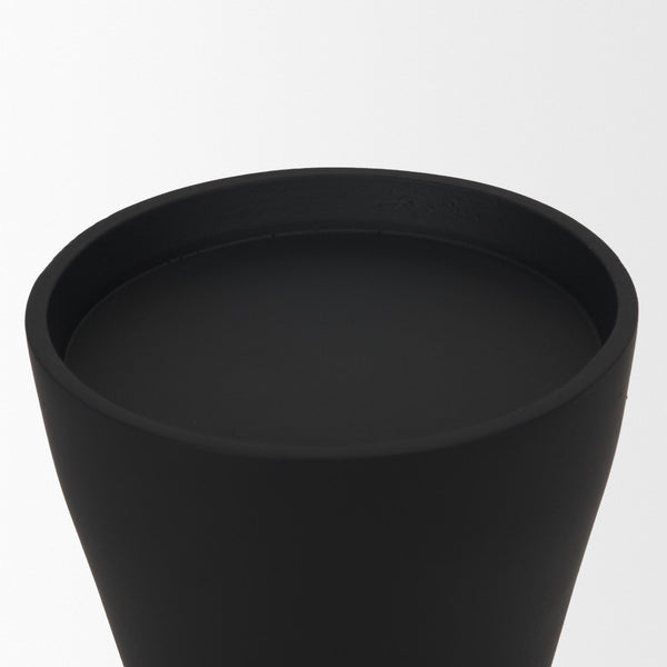 Mercana Odilia Sculptural Geometric Metal Pillar Candle Holder for Modern Decor - Elegant Centerpiece Display Matte Black | Large 71153