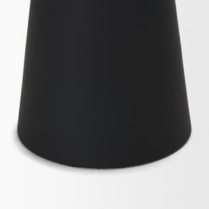 Mercana Odilia Sculptural Geometric Metal Pillar Candle Holder for Modern Decor - Elegant Centerpiece Display Matte Black | Large 71153