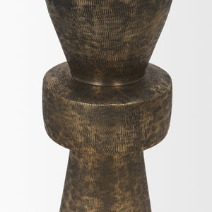 Mercana Odilia Textured Gold Metal Geometric Candle Holder for Elegant Home Decor & Centerpiece Accent Antique Gold | Small 71154