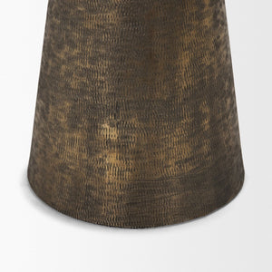 Mercana Odilia Textured Gold Metal Geometric Candle Holder for Elegant Home Decor & Centerpiece Accent Antique Gold | Large 71155