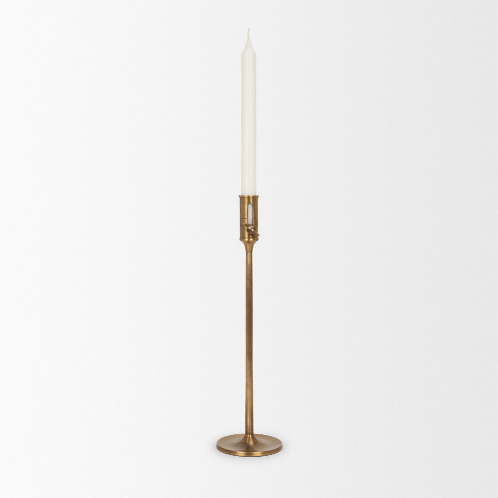 Mercana Chantria Vintage-Inspired Adjustable Taper Candle Holder for Elegant Tabletop and Mantel Decor Brass | Large 71157