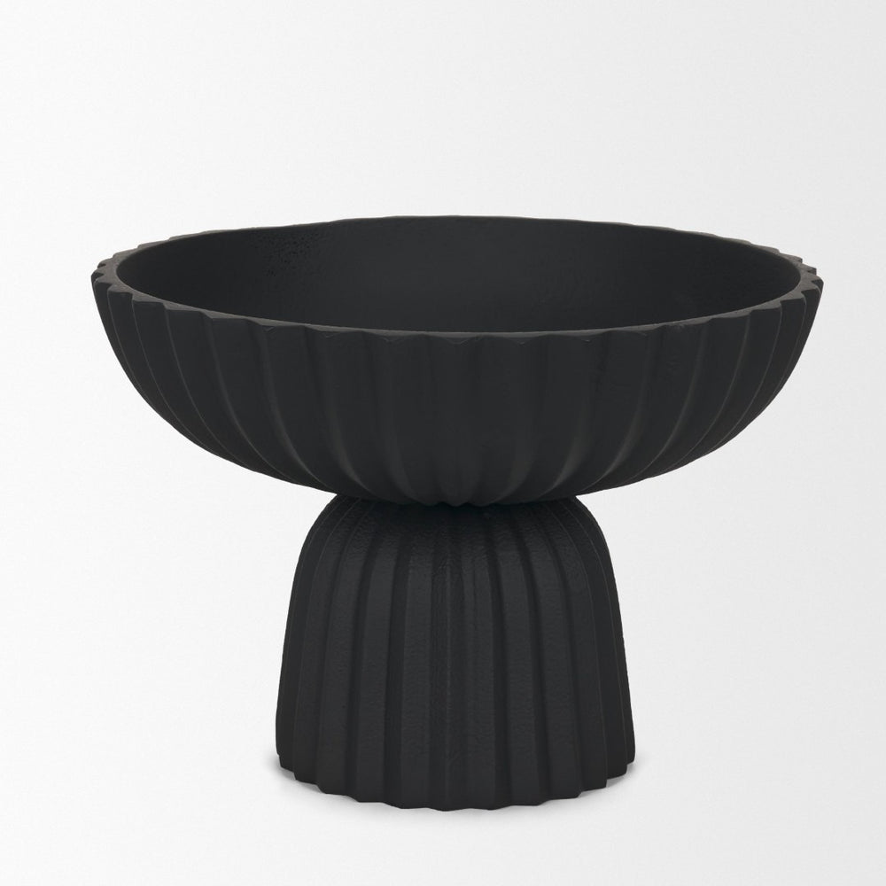 Mercana Ciaran Decorative Bowl - Sculptural Metal Accent for Modern Interiors, Perfect for Stylish Décor Matte Black 71158