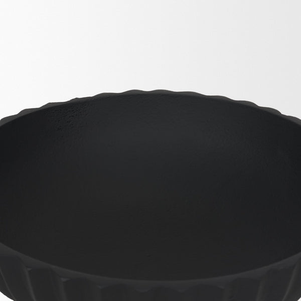 Mercana Ciaran Decorative Bowl - Sculptural Metal Accent for Modern Interiors, Perfect for Stylish Décor Matte Black 71158