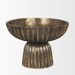 Mercana Ciaran Decorative Bowl - Sculptural Metal Accent for Modern Interiors, Perfect for Stylish Décor Antique Gold 71159