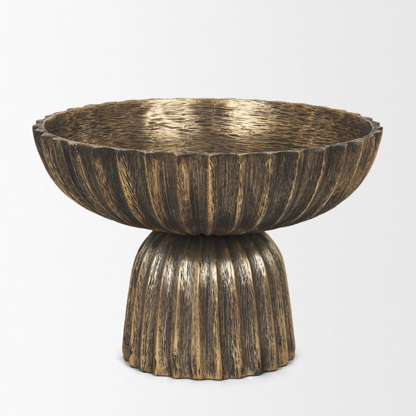 Mercana Ciaran Decorative Bowl - Sculptural Metal Accent for Modern Interiors, Perfect for Stylish Décor Antique Gold 71159