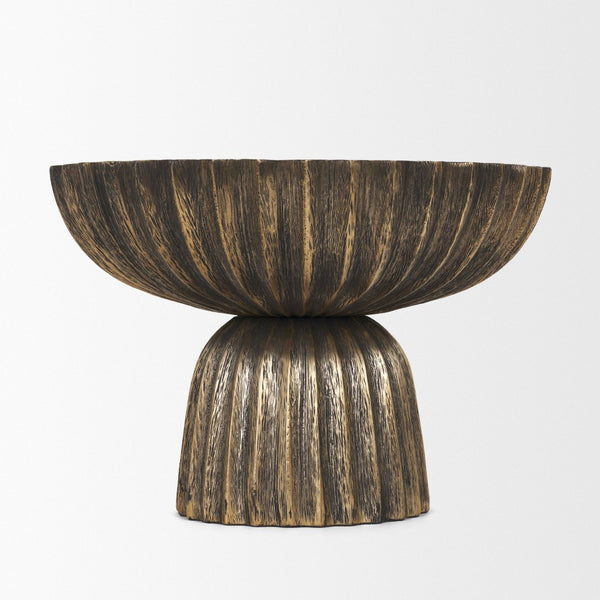 Mercana Ciaran Decorative Bowl - Sculptural Metal Accent for Modern Interiors, Perfect for Stylish Décor Antique Gold 71159