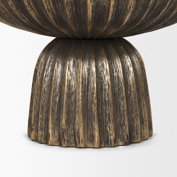 Mercana Ciaran Decorative Bowl - Sculptural Metal Accent for Modern Interiors, Perfect for Stylish Décor Antique Gold 71159
