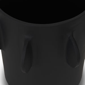 Mercana Deacon Decorative Canister with Sculptural Handles for Modern Home Décor and Stylish Organization Matte Black | Large 71161