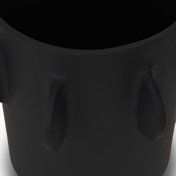 Mercana Deacon Decorative Canister with Sculptural Handles for Modern Home Décor and Stylish Organization Matte Black | Large 71161