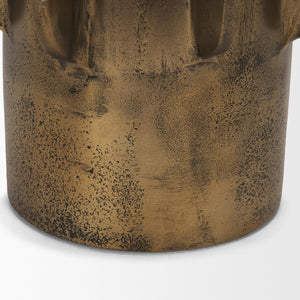 Mercana Deacon Sculptural Metal Canister - Bold Geometric Design with Richly Textured Finish for Decor Antique Gold | Small 71162