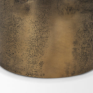 Mercana Deacon Sculptural Metal Canister - Bold Geometric Design with Richly Textured Finish for Decor Antique Gold | Large 71163