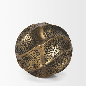 Mercana Imani Sculptural Textured Metal Decorative Orb Accent for Elegant Home Décor and Styling Antique Gold | Small 71164