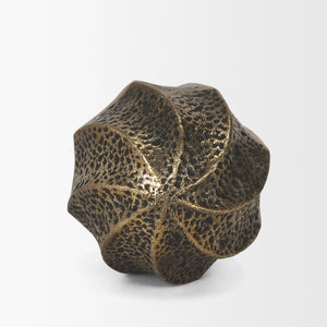 Mercana Imani Sculptural Textured Metal Decorative Orb Accent for Elegant Home Décor and Styling Antique Gold | Small 71164