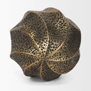 Mercana Imani Sculptural Textured Metal Decorative Orb Accent for Elegant Home Décor and Styling Antique Gold | Large 71165